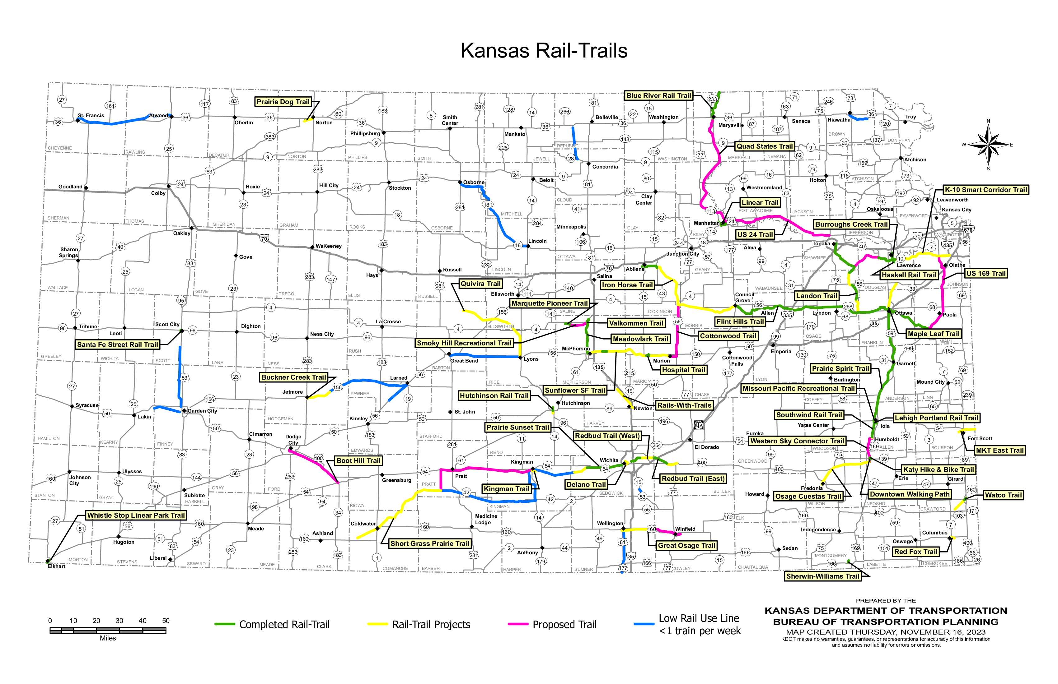 Kansas Rail-Trails Map